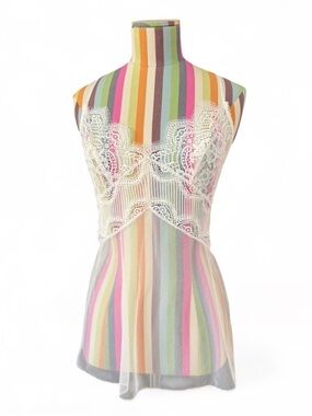 NWT Victoria’s Secret Ivory Lace & Mesh Lingerie Top